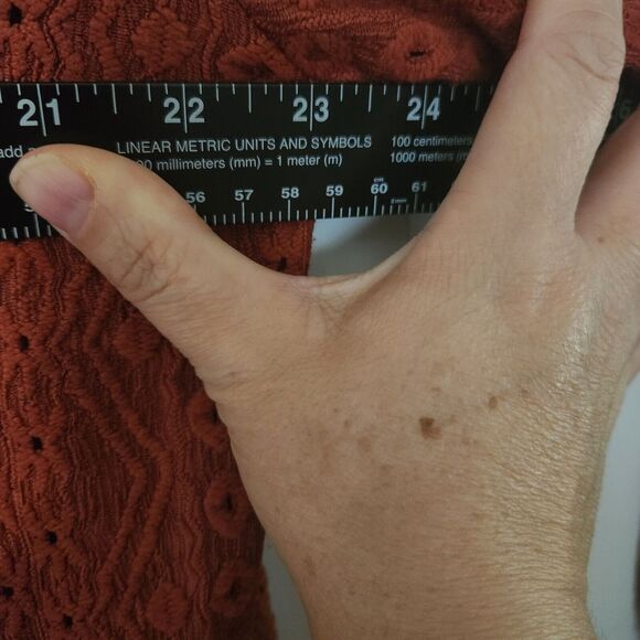 Woman's Blouse 14/16 Lantern Sleeves Rust Fall Flowy Plus Size - Picture 8 of 10